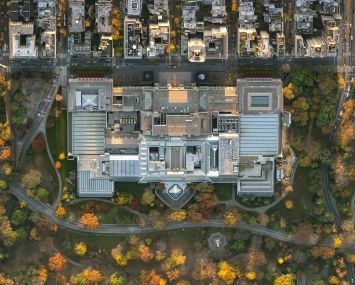 Aerial of the Metropolitan Museum of Art.
