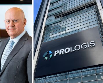 Prologis CEO Hamid Moghadam and Prologis headquarters in San Francisco.