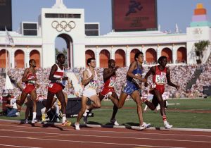 The final of the Men's 800 metres event at the XXIII Summer Olympics on 6th August 1984 at the Los Angeles Memorial Coliseum.