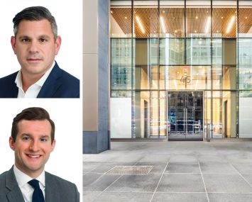 JLL's Daniel Posy (top) and Jason Roberts, and 45 East 53rd Street.