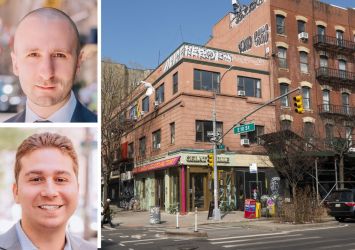 Platinum Commercial's Emre Bozkurt (top) and Joseph Zalta (bottom) and 241 East 10th Street.
